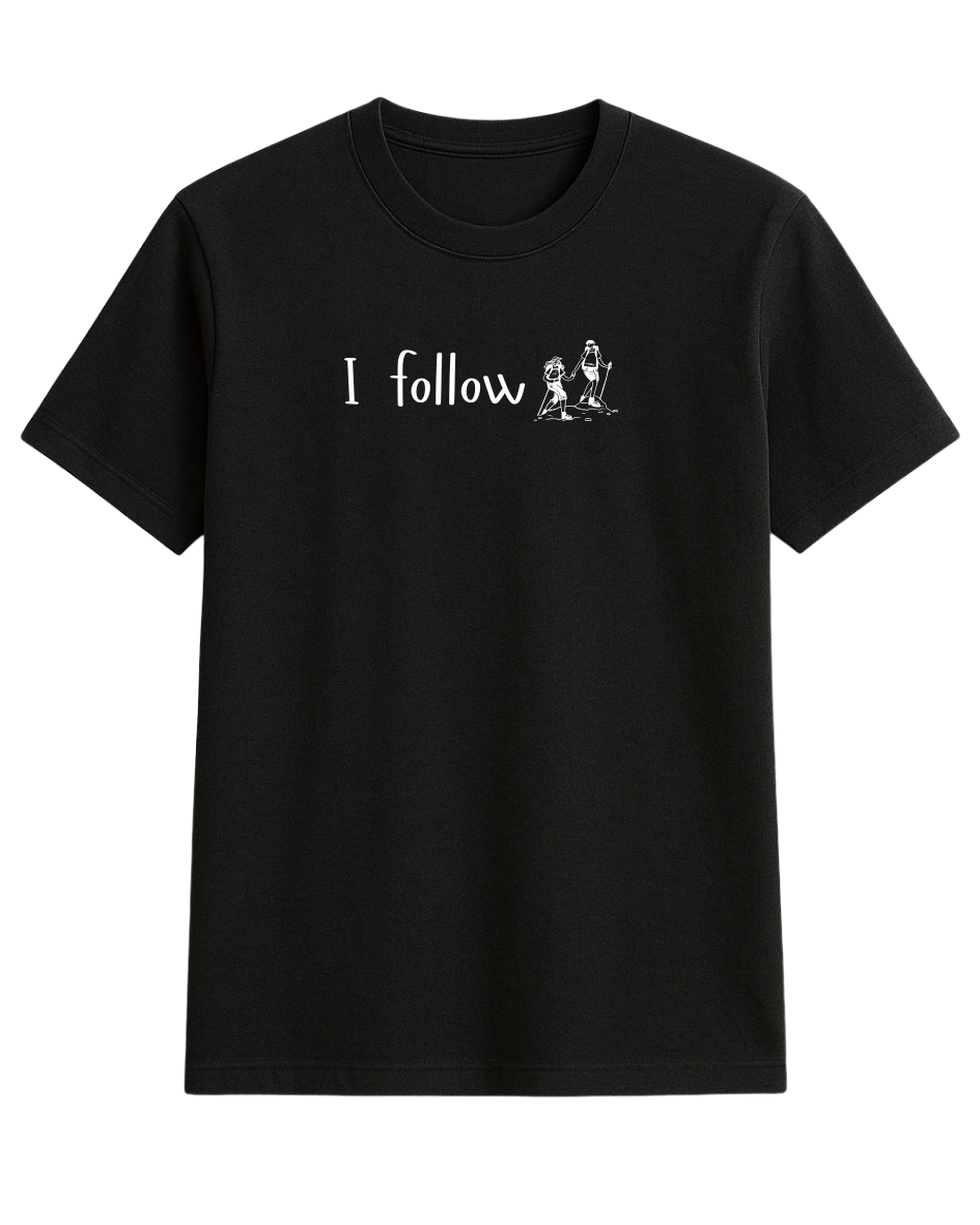 Black (2) Travelling Couple - I wander, I follow Tees - Image 6